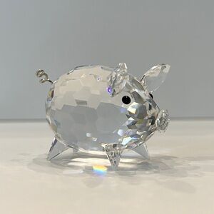 Swarovski Figurine Pig Medium Metal Tail
